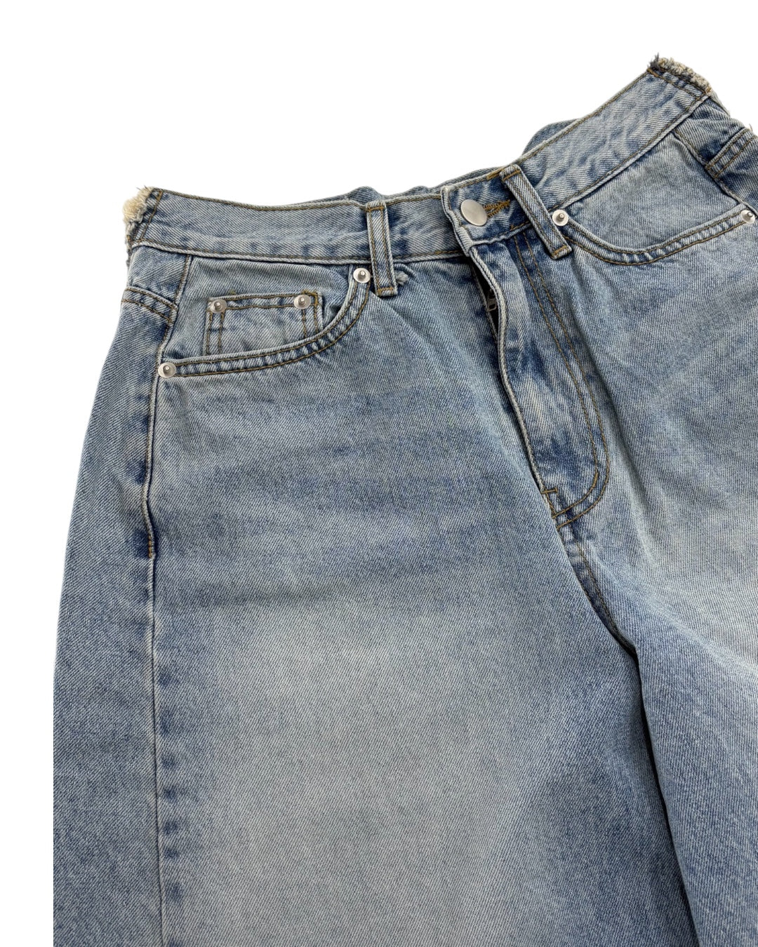 W pocket wide denim