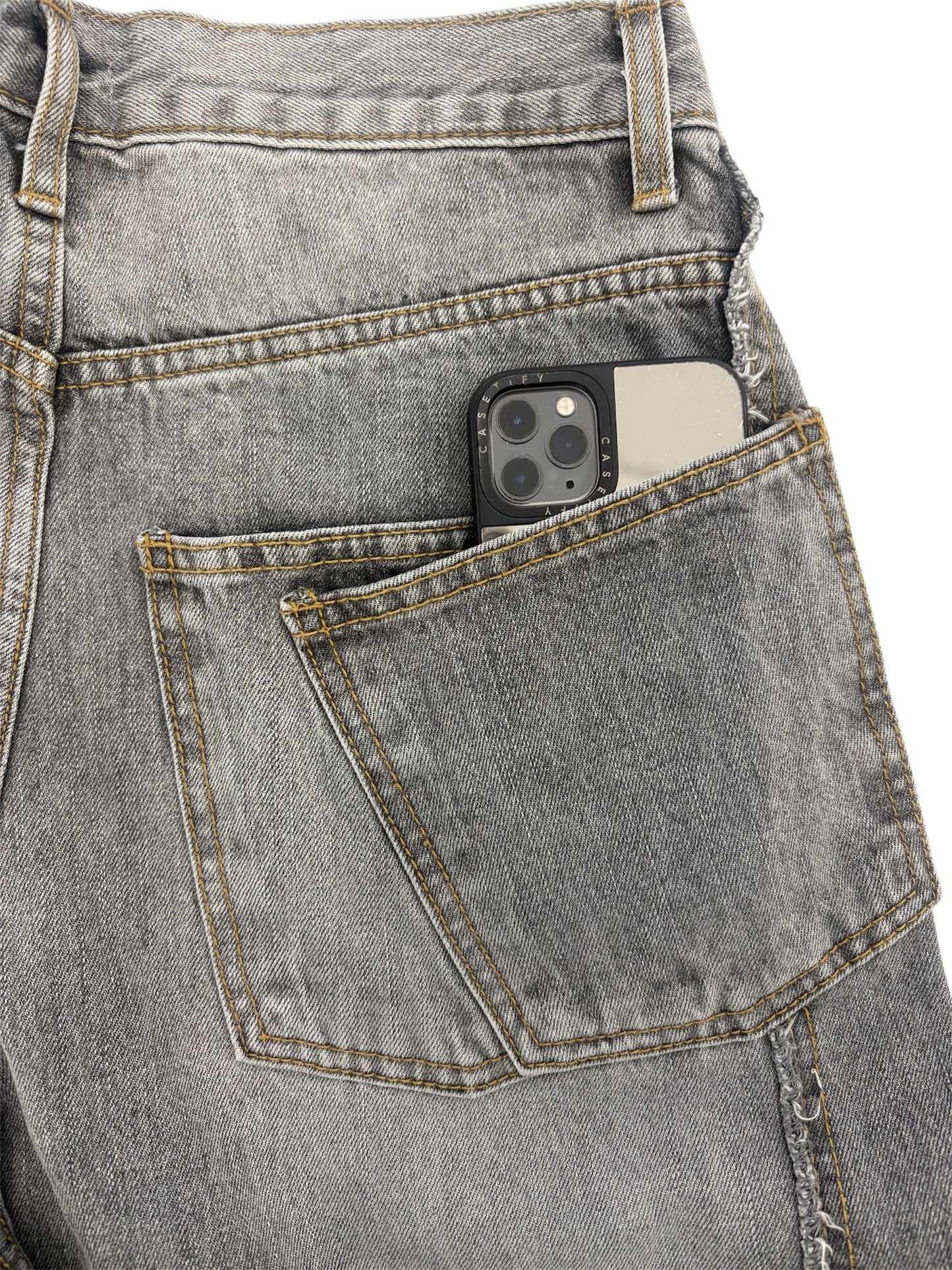 W pocket wide denim