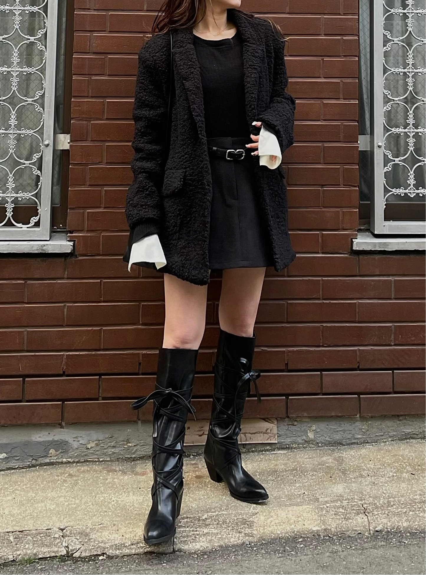 LACE UP LONG BOOTS