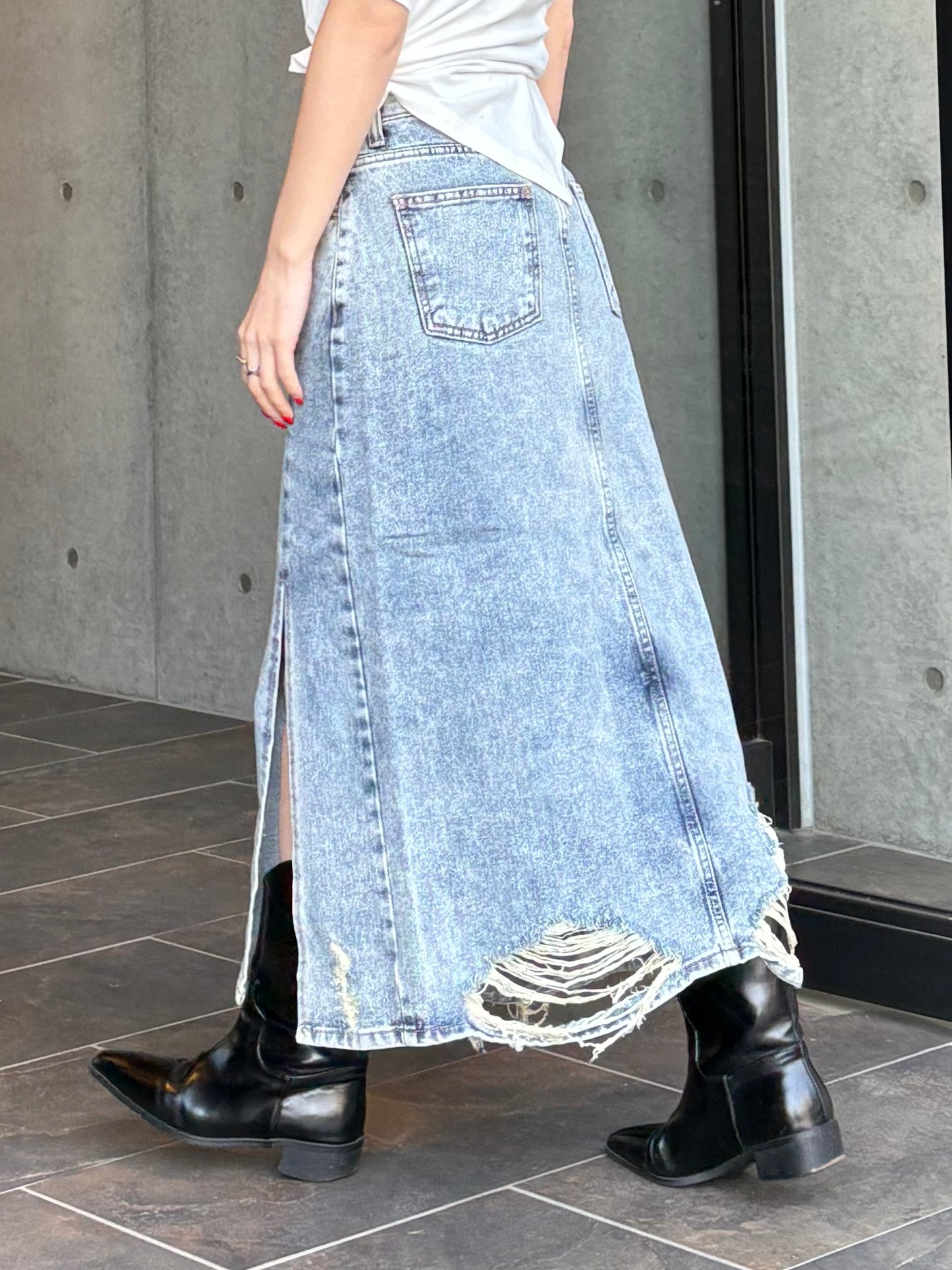 vintage denim long sk
