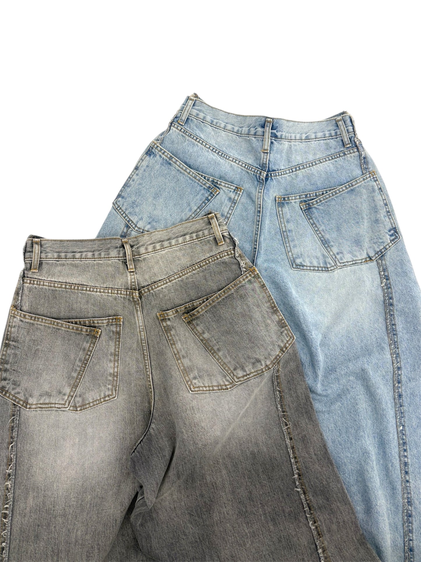 W pocket wide denim