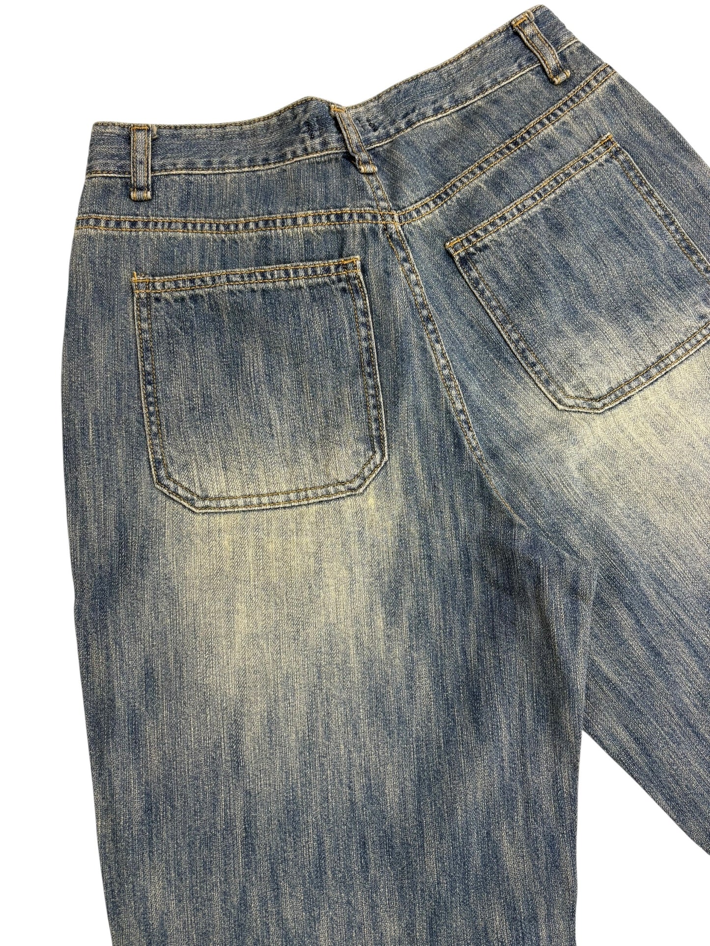 Straight wide wash jeans