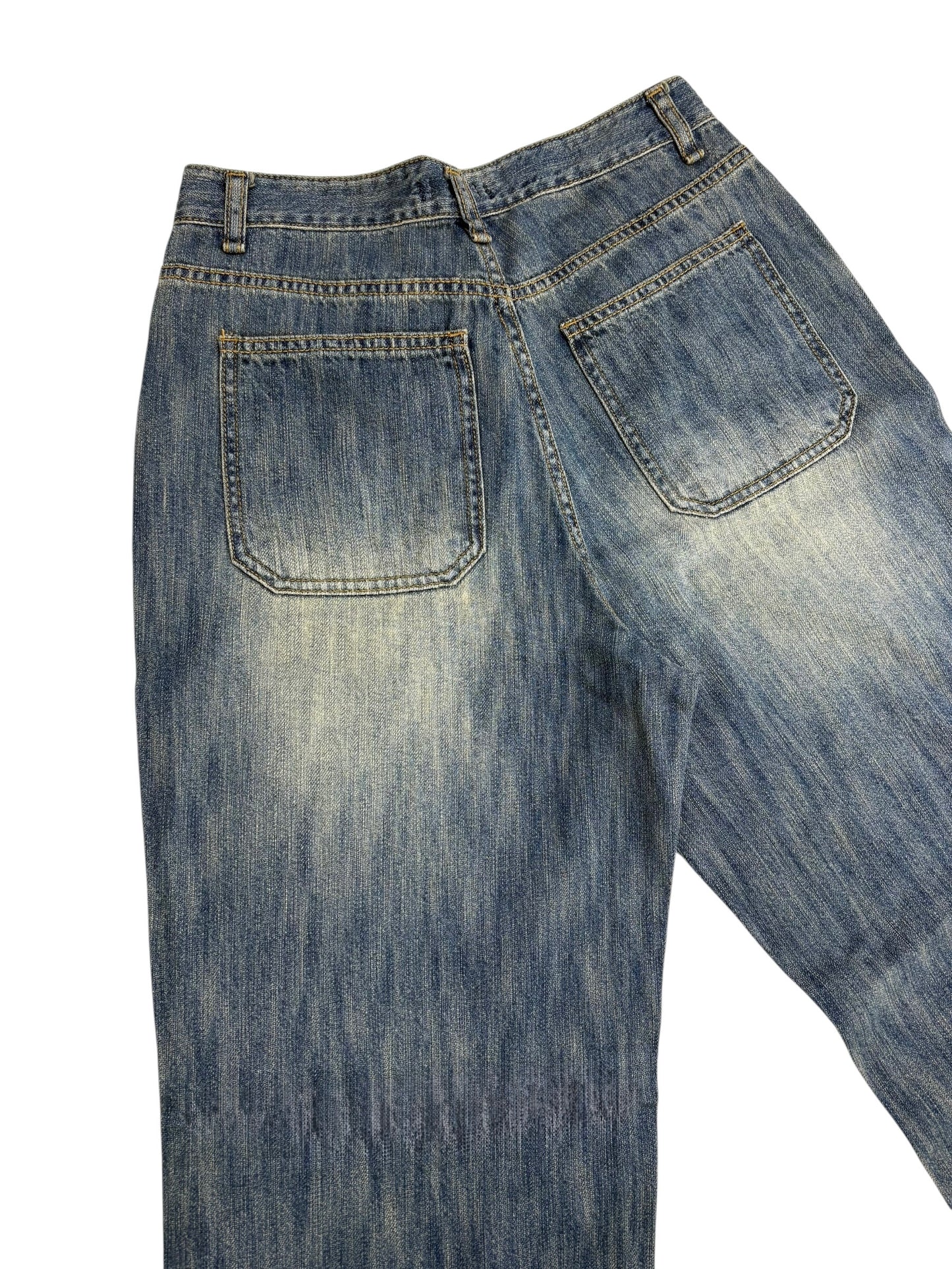 Straight wide wash jeans