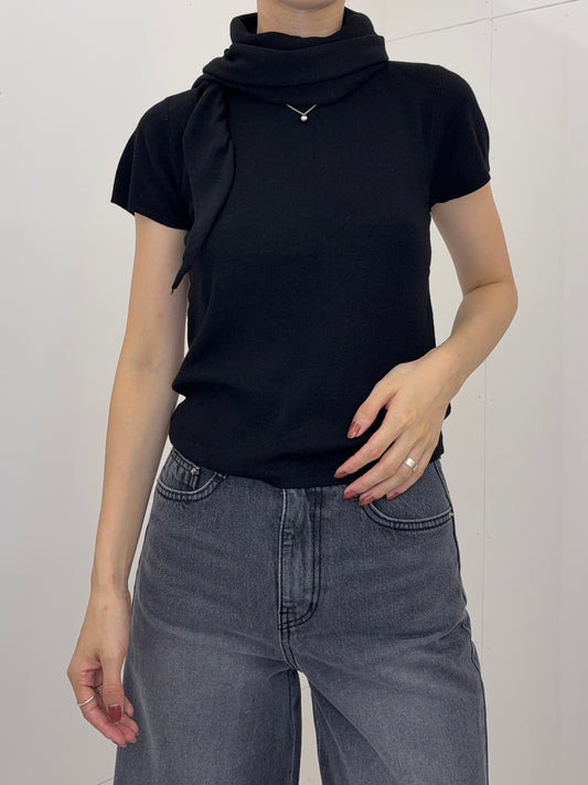 Scarf half knit tops