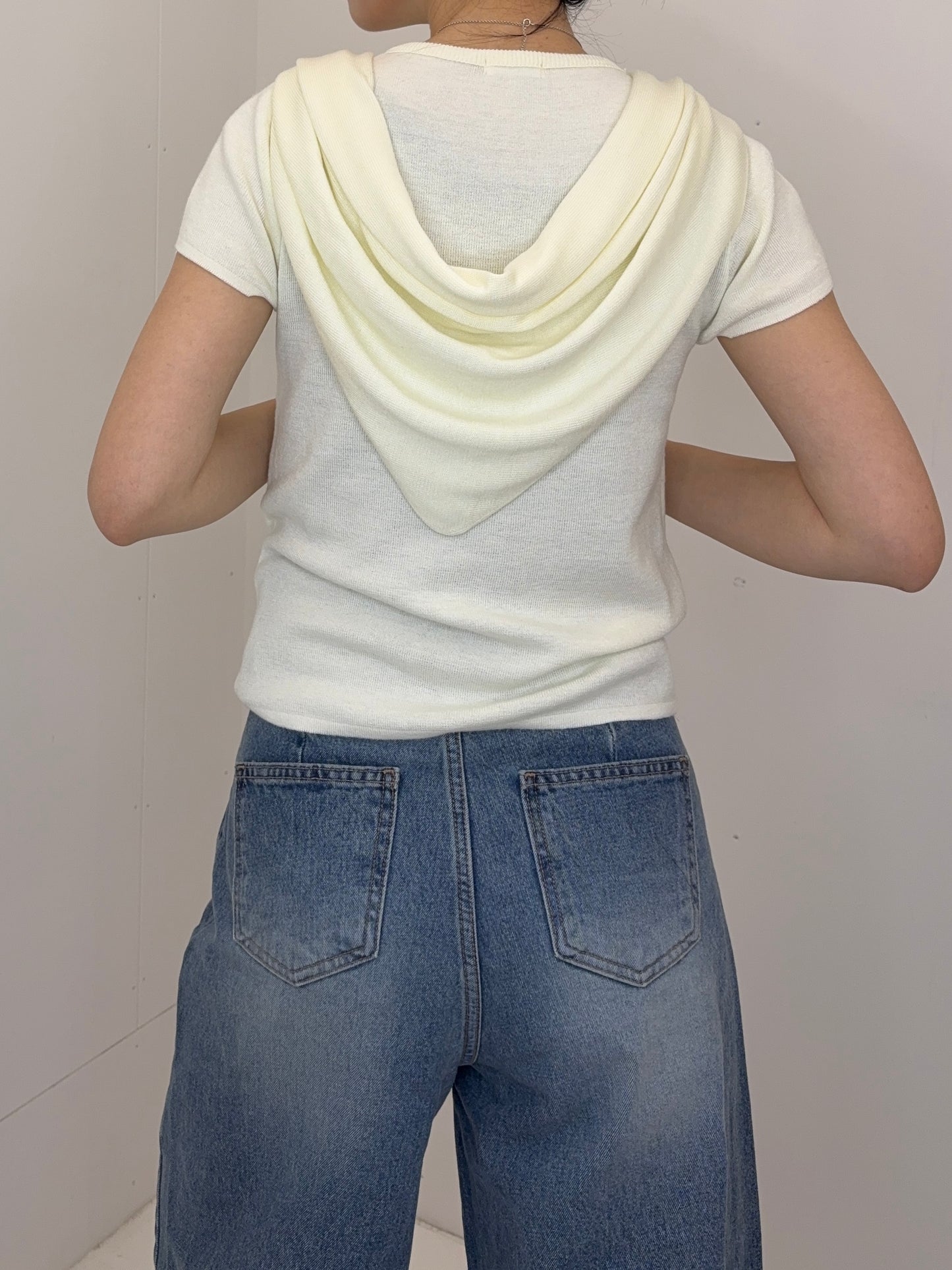 Scarf half knit tops