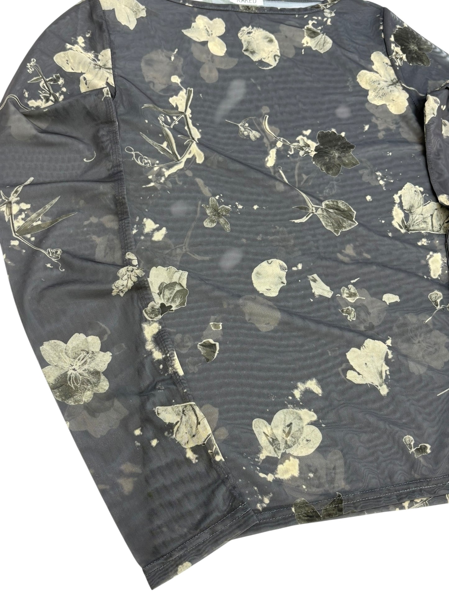 Vintage flower sheer tops