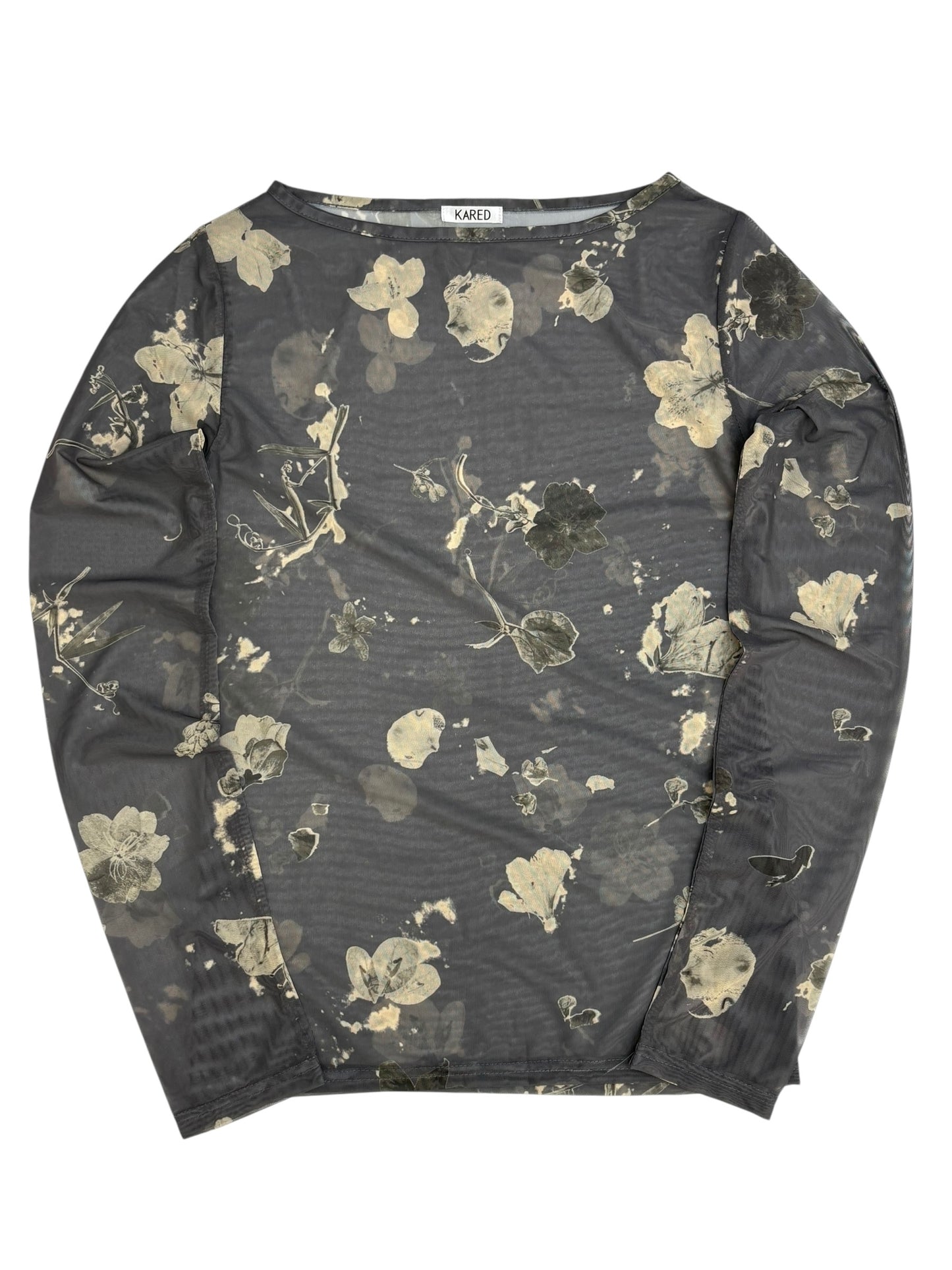 Vintage flower sheer tops