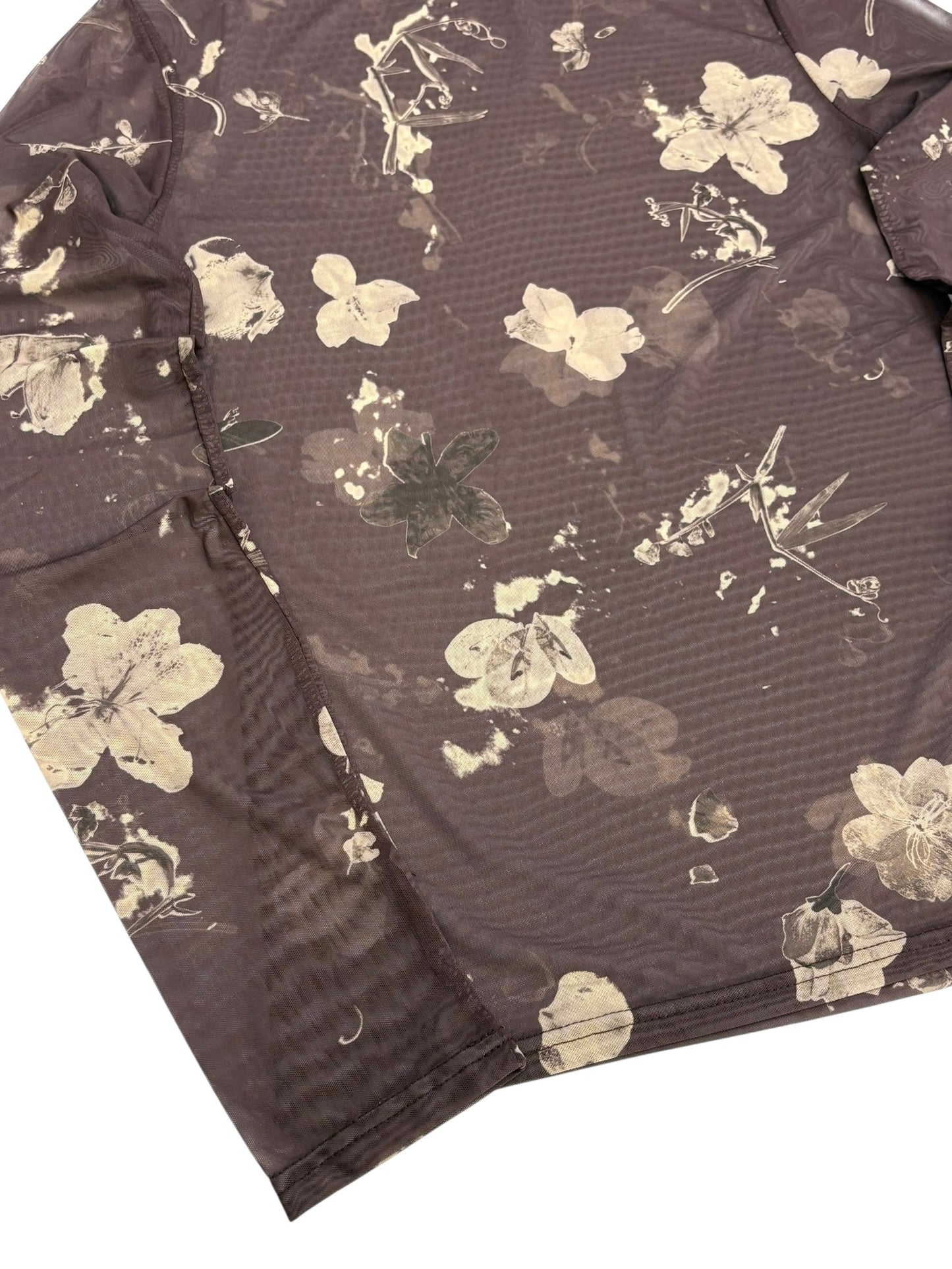 Vintage flower sheer tops