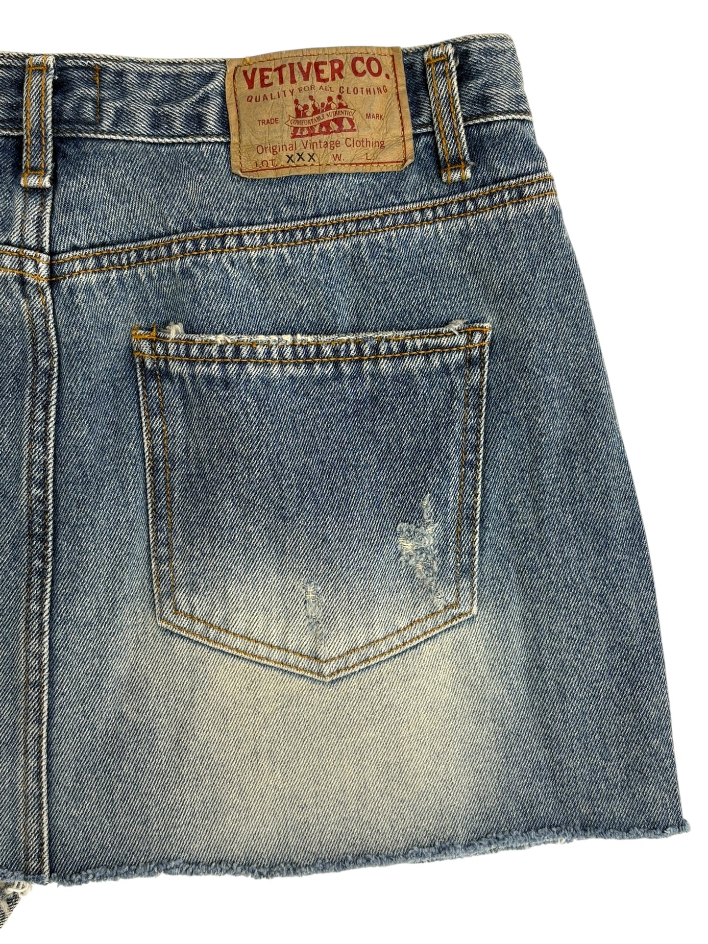 Unbalance denim mini sk