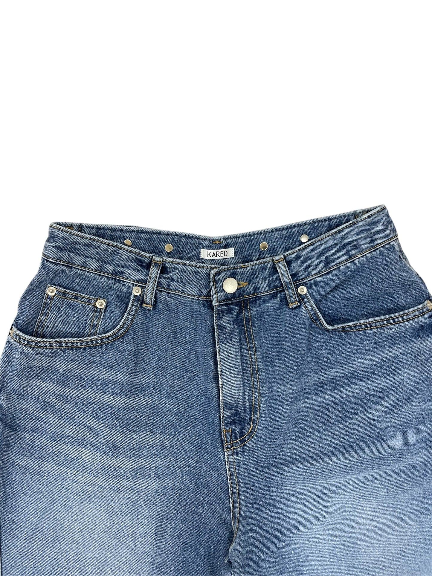 Button design half denim
