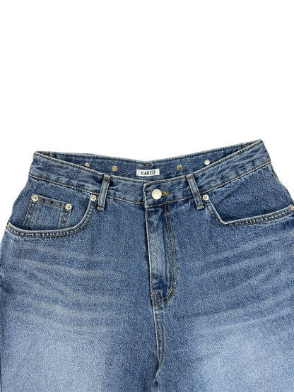 Button design half denim