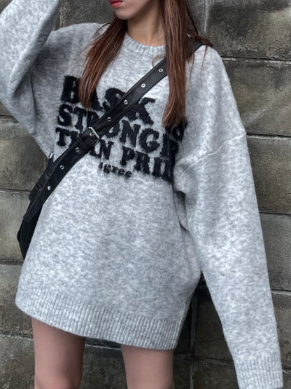 SHAGGY LOGO KNIT