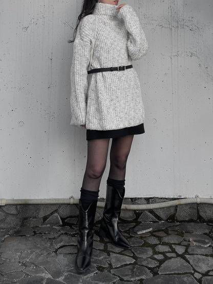 OVER TURTLE MIX KNIT