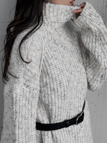 OVER TURTLE MIX KNIT