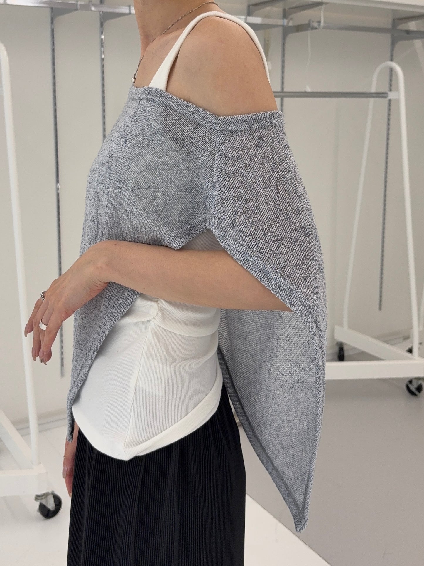 Summer knit poncho