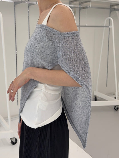 Summer knit poncho