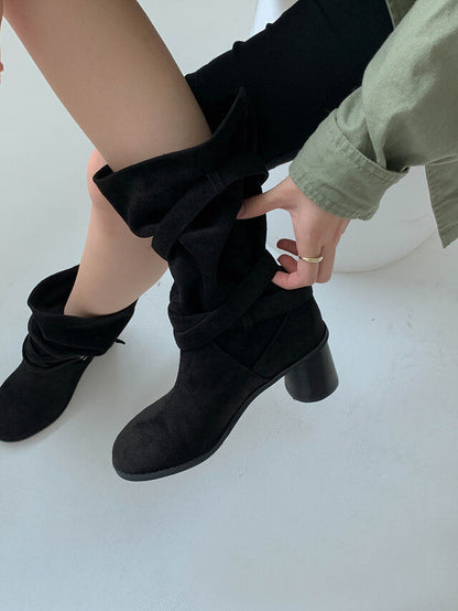 SUEDE BELT ANKLE BOOTS
