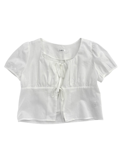 Front ribbon blouse