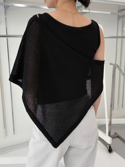 Summer knit poncho