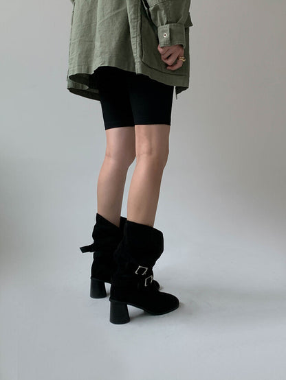 SUEDE BELT ANKLE BOOTS