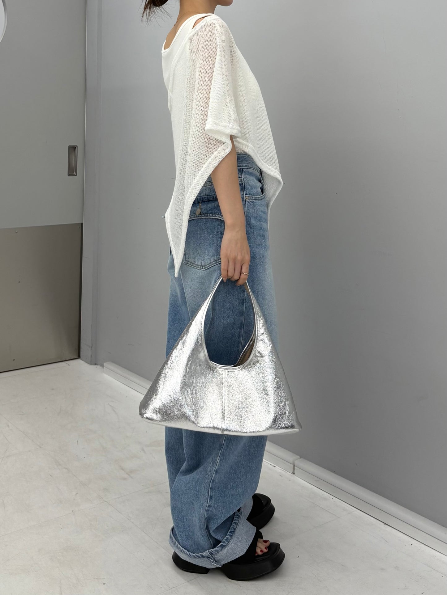 Summer knit poncho