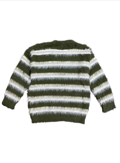 BORDER SHAGGY KNIT
