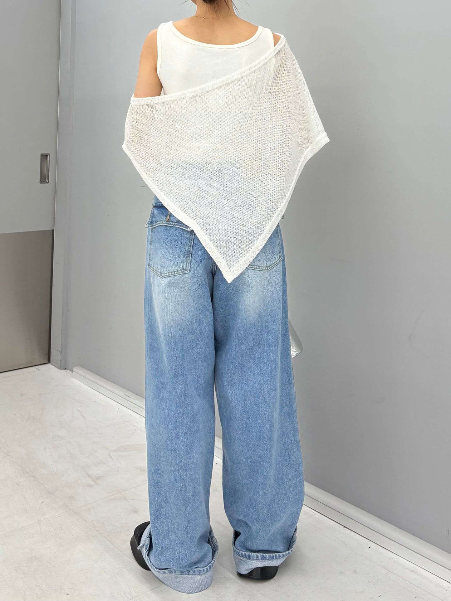Summer knit poncho