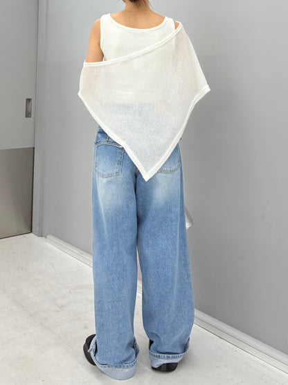 Summer knit poncho