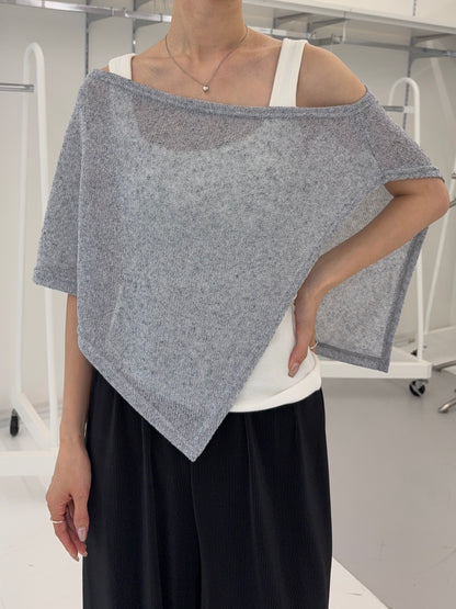 Summer knit poncho