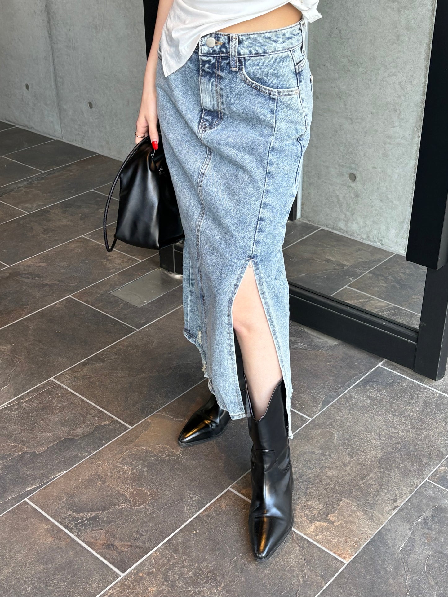 vintage denim long sk