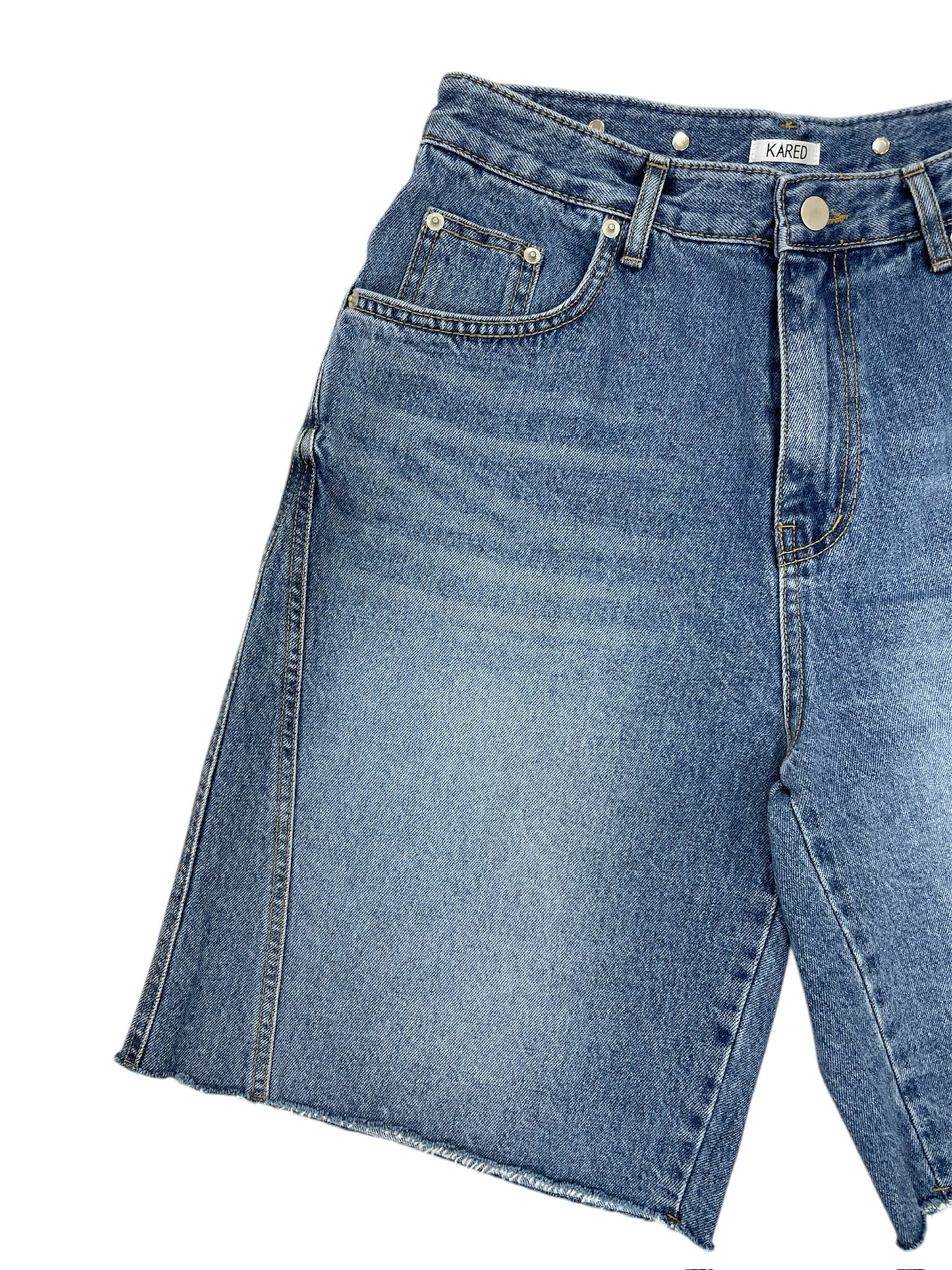 Button design half denim
