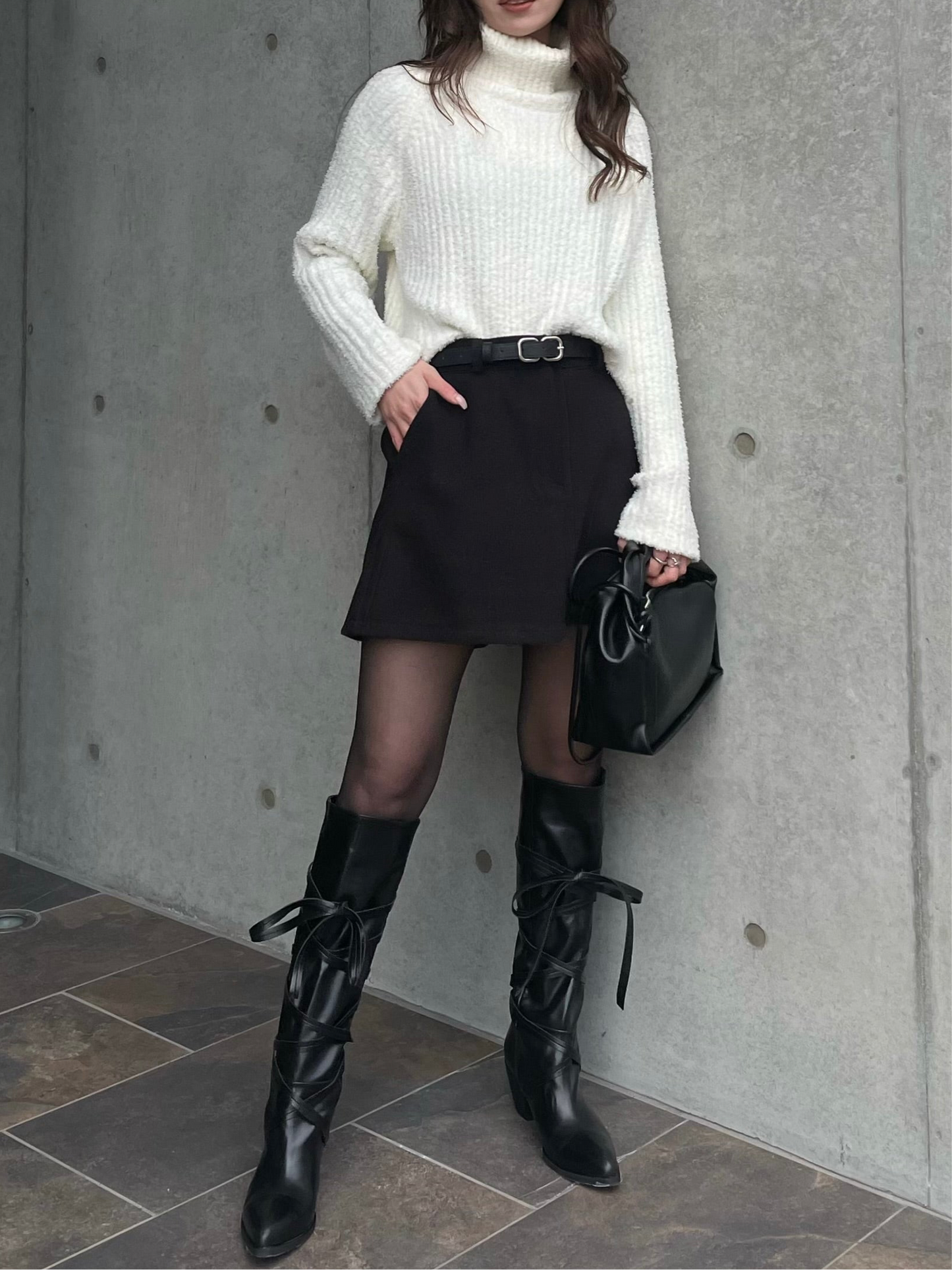 LOOSE TURTLE KNIT TOPS