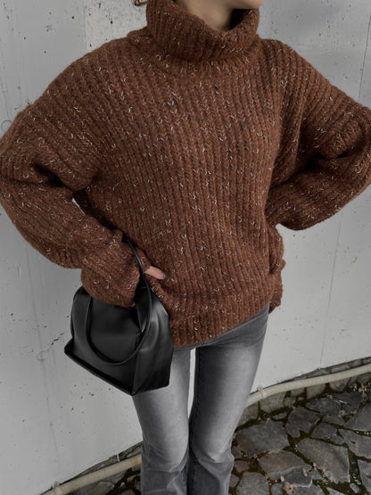 OVER TURTLE MIX KNIT