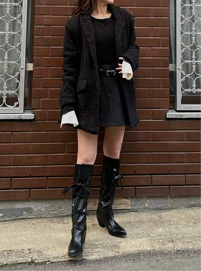 LACE UP LONG BOOTS