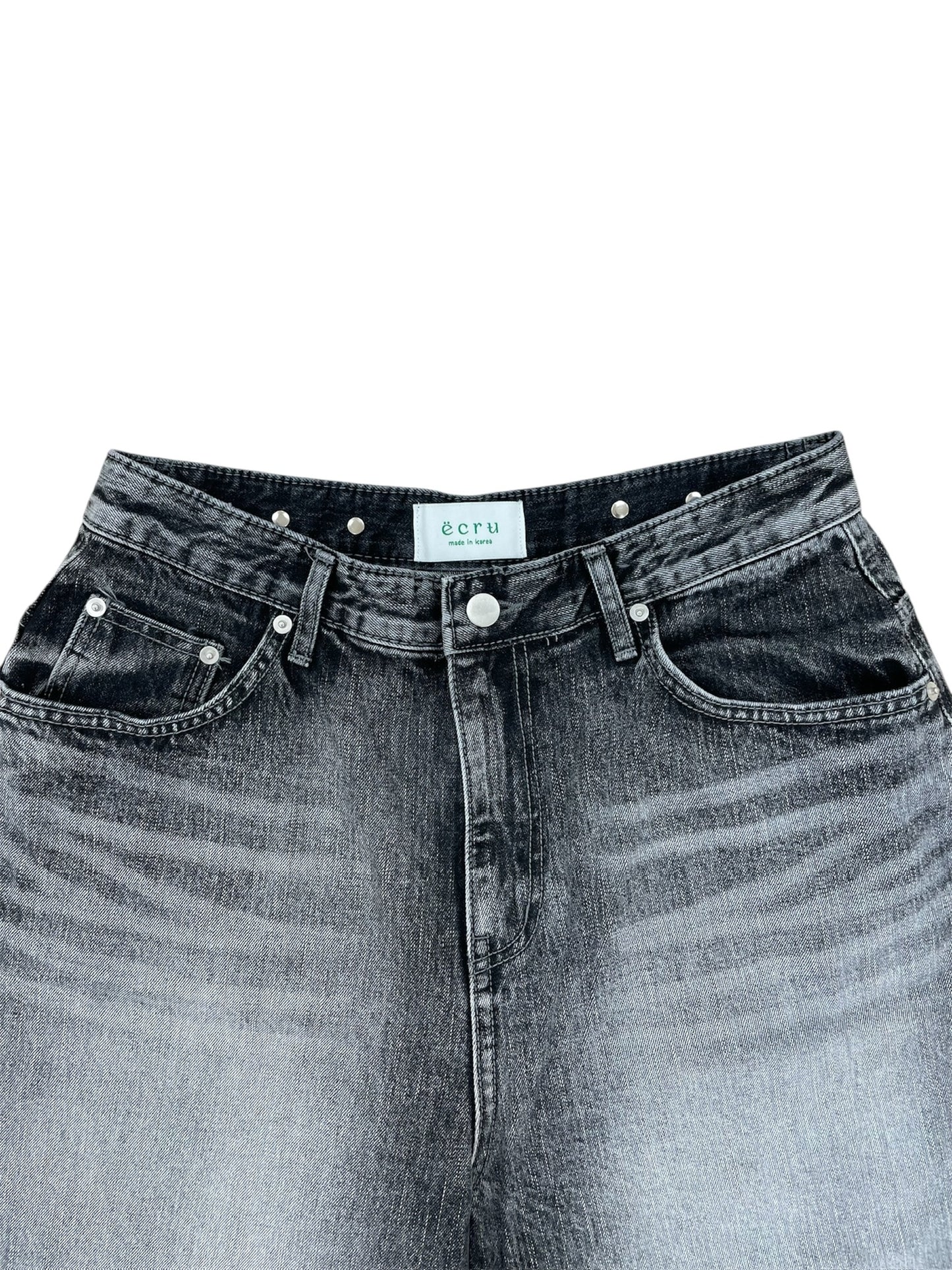 Button design half denim