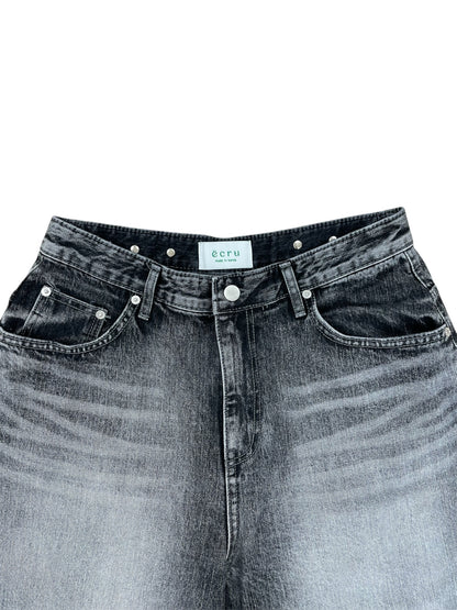 Button design half denim