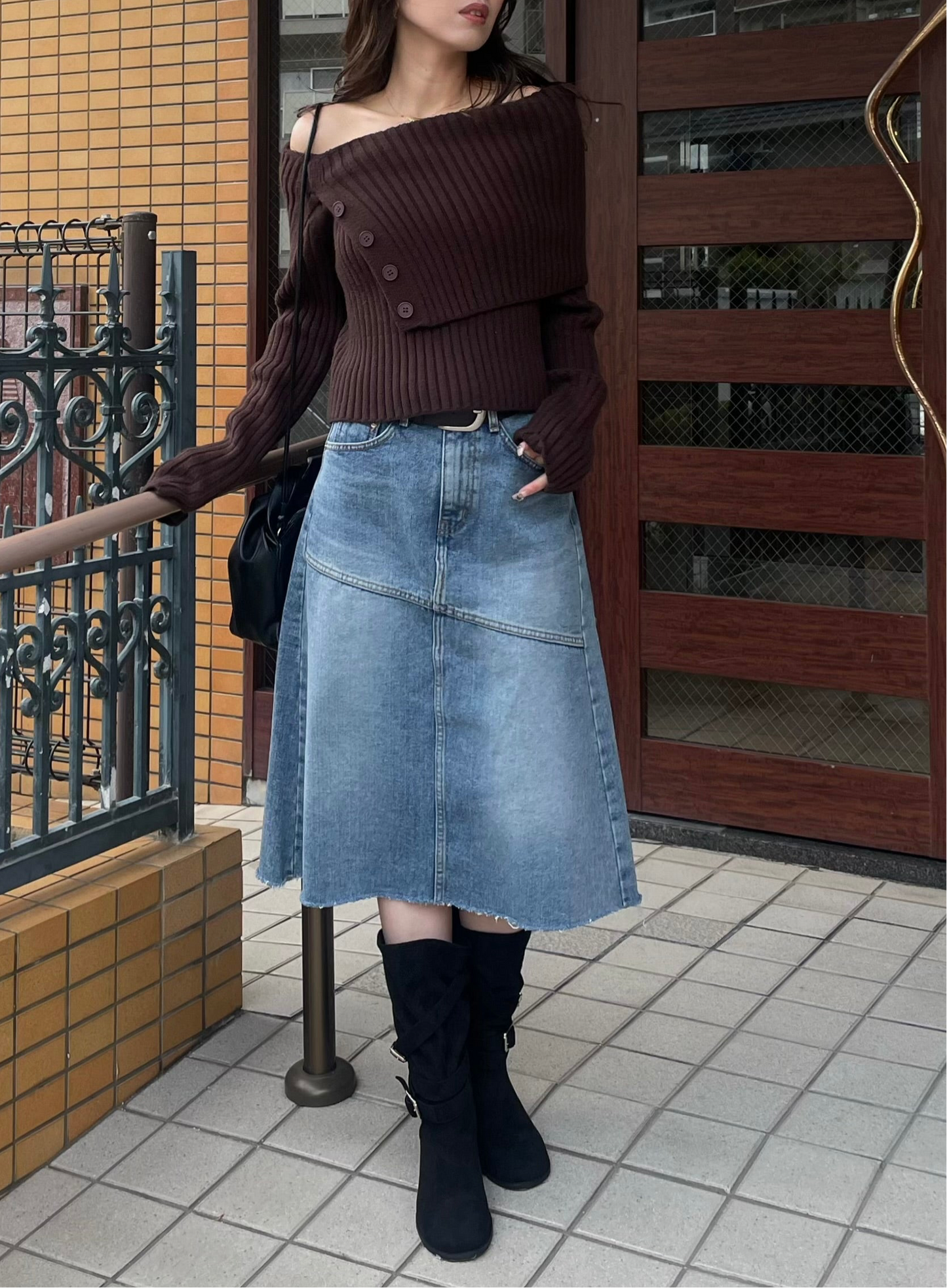 MIDI DENIM SKIRT