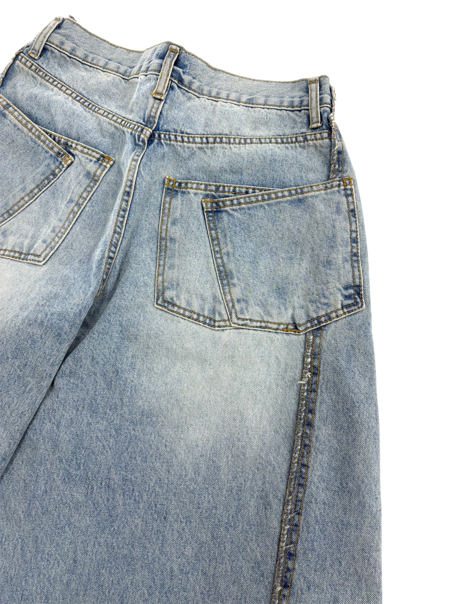 W pocket wide denim