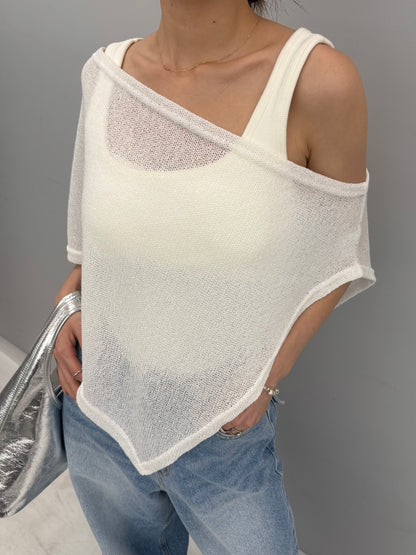 Summer knit poncho