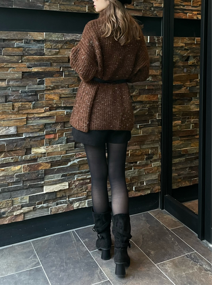 OVER TURTLE MIX KNIT