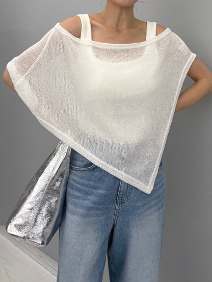 Summer knit poncho