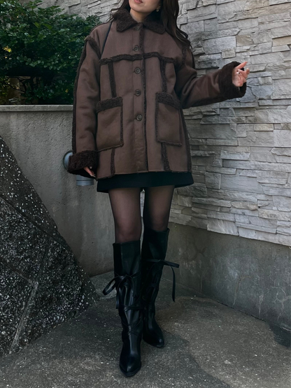 MOUTON BUTTON BOA COAT