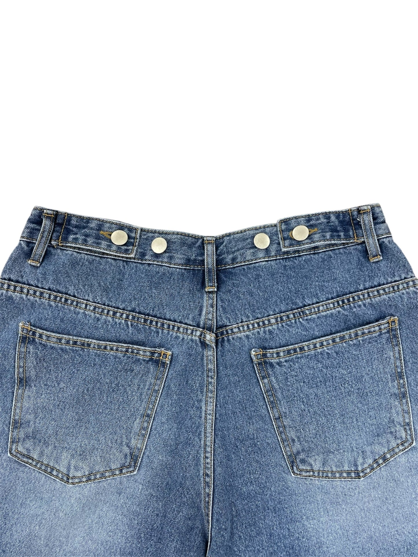 Button design half denim