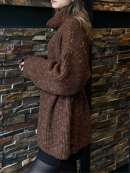 OVER TURTLE MIX KNIT