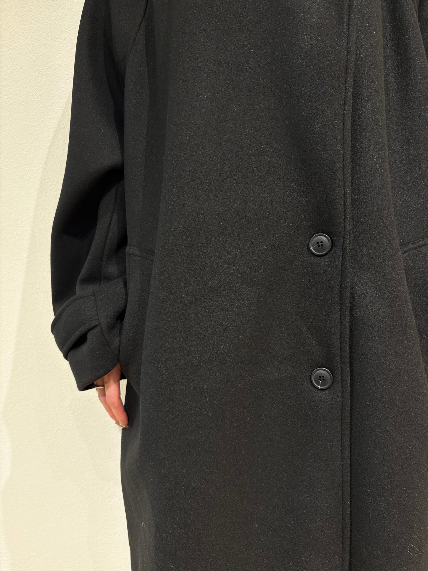 Stand collar wool long coat
