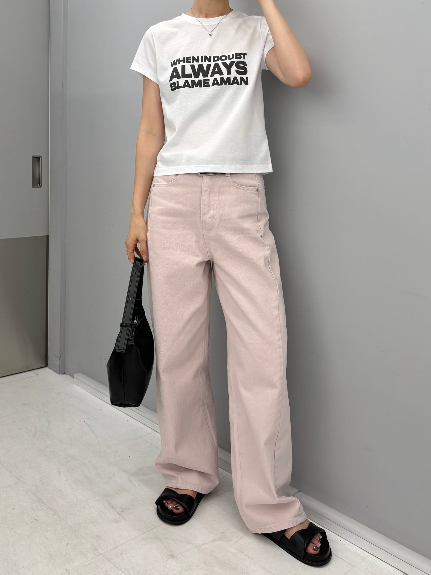 Pigment color wide denim