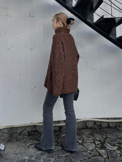 OVER TURTLE MIX KNIT