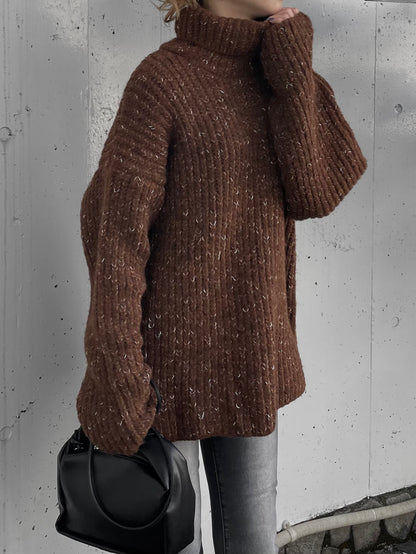 OVER TURTLE MIX KNIT