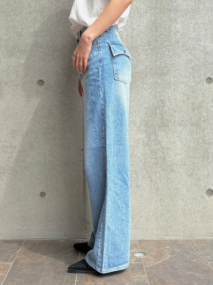 Pocket design wide denim