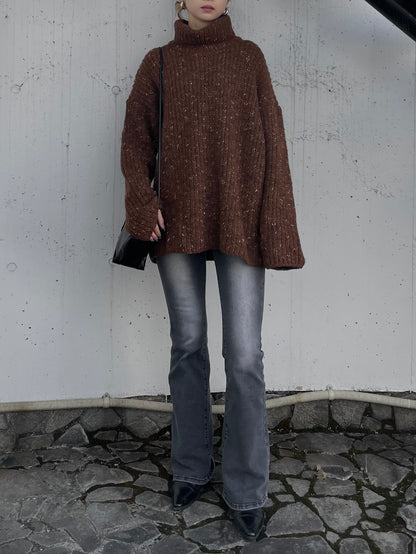 OVER TURTLE MIX KNIT